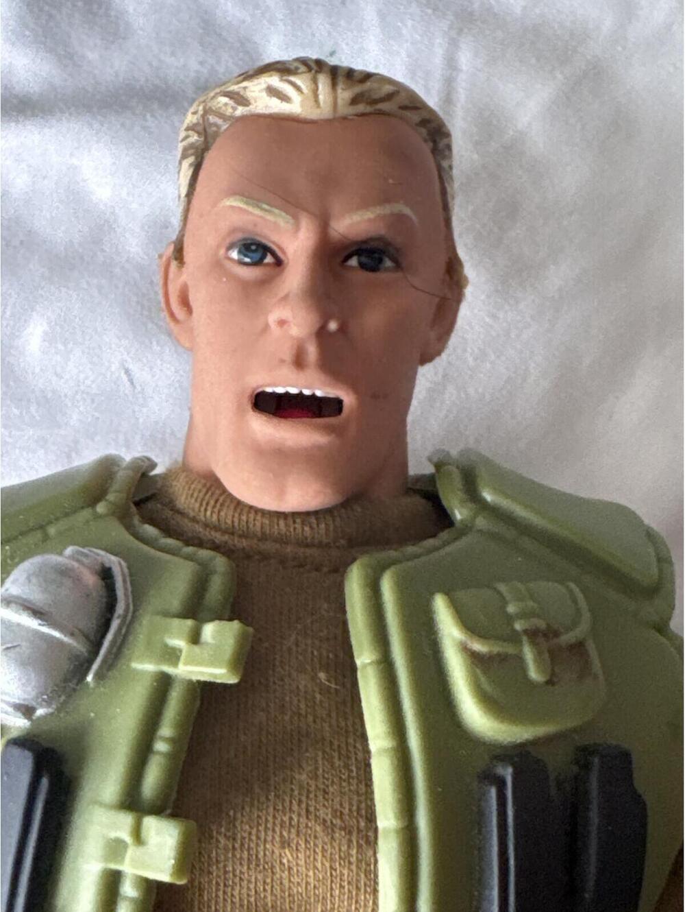 VTG Hasbro 2003 GI JOE Articulating 12" Figure Talking Soldier Duke Works Fine